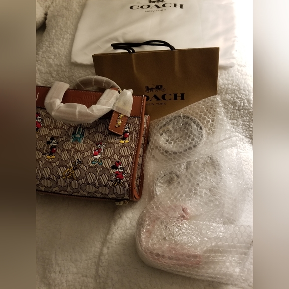 🎀NWT Coach Outlet Disney X Coach Rogue 25 Signature Textile Mickey Mouse - Picture 13 of 14
